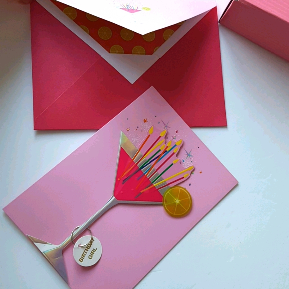 2 pcs C R Gibson Luxury Card Cheers to Your Birthday (1 Card with Envelope)